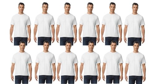 12 db-os pólócsomag Gildan GI3000 körkötött rövid ujjú férfi pamut póló, White-2XL