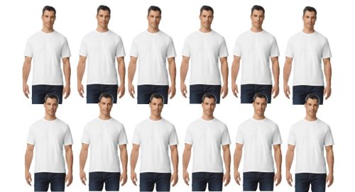 12 db-os pólócsomag Gildan GI3000 körkötött rövid ujjú férfi pamut póló, White-XL