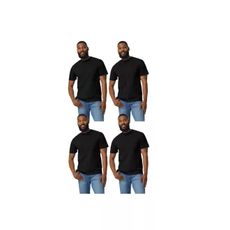   4 db-os pólócsomag Gildan GI3000 körkötött rövid ujjú férfi pamut póló, Black-L