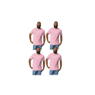   4 db-os pólócsomag Gildan GI3000 körkötött rövid ujjú férfi pamut póló, Light Pink-L