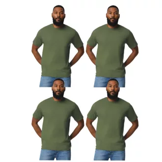   4 db-os pólócsomag Gildan GI3000 körkötött rövid ujjú férfi pamut póló, Military Green-L