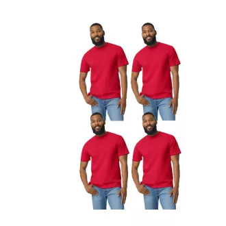   4 db-os pólócsomag Gildan GI3000 körkötött rövid ujjú férfi pamut póló, Red-L