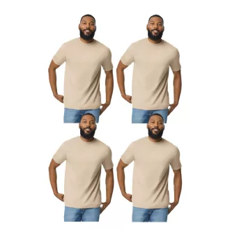   4 db-os pólócsomag Gildan GI3000 körkötött rövid ujjú férfi pamut póló, Sand-L