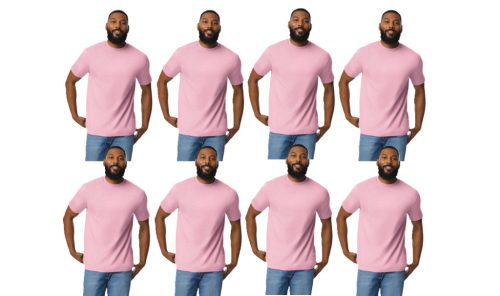 8 db-os pólócsomag Gildan GI3000 körkötött rövid ujjú férfi pamut póló, Light Pink-S
