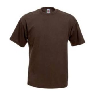   Fruit of the Loom F02 kereknyakú, rövid ujjú póló VALUEWEIGHT T, Chocolate - M