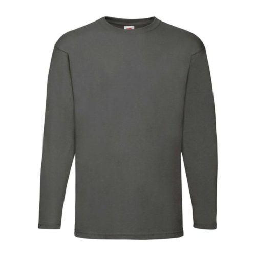 Fruit of the Loom F07 hosszú ujjú póló, VALUEWEIGHT LONG SLEEVE T, Light Graphite