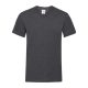 Fruit of the Loom F08 V-nyakú póló, VALUEWEIGHT V-NECK T, Dark Heather Grey - 2XL
