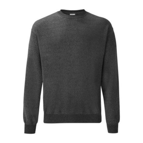 Fruit of the Loom F41 kereknyakú pulóver, SET-IN SWEAT, Dark Heather Grey - XL