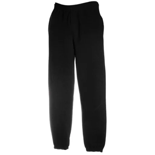 Fruit of the Loom F52 zsebes jogging alsó, ELASTICATED CUFF JOG PANTS, Black - M