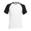 Fruit of the Loom F76 környakas baseball póló, VALUEWEIGHT SHORT SLEEVE BASEBALL T, White/Black - M