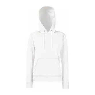   Fruit of the Loom F81 kapucnis Női pulóver, LADY-FIT HOODED SWEAT, White - XS