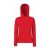 Fruit of the Loom F81 kapucnis Női pulóver, LADY-FIT HOODED SWEAT, Red - M