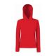 Fruit of the Loom F81 kapucnis Női pulóver, LADY-FIT HOODED SWEAT, Red - XL