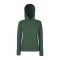 Fruit of the Loom F81 kapucnis Női pulóver, LADY-FIT HOODED SWEAT, Bottle Green - S