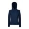 Fruit of the Loom F81 kapucnis Női pulóver, LADY-FIT HOODED SWEAT, Deep Navy - S