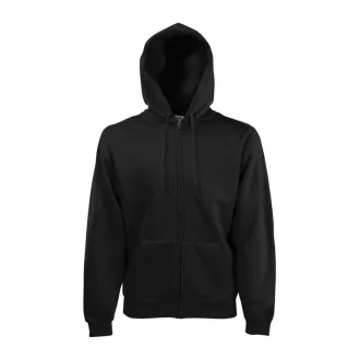   Fruit of the Loom FN07 cipzáras kapucnis pulóver, HOODED SWEAT JACKET, Black - 2XL