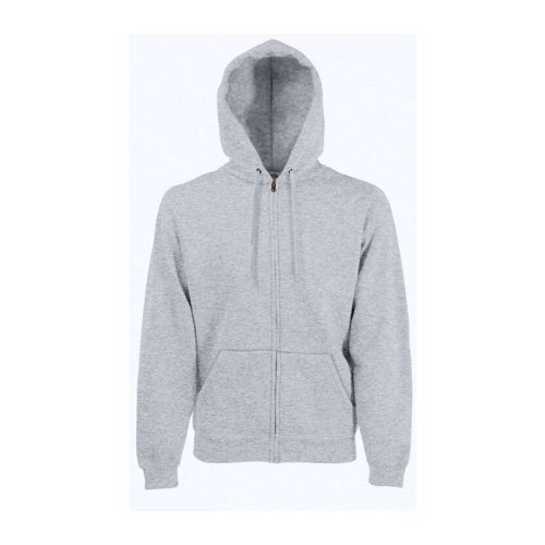 Fruit of the Loom FN07 cipzáras kapucnis pulóver, HOODED SWEAT JACKET, Heather Grey