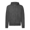 Fruit of the Loom FN07 cipzáras kapucnis pulóver, HOODED SWEAT JACKET, Dark Heather Grey - XL