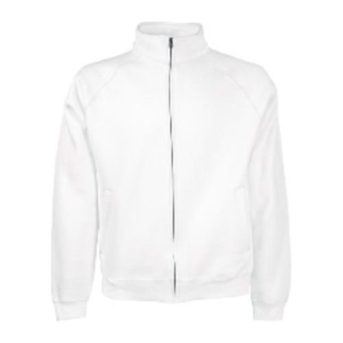 Fruit of the Loom FN08 cipzáras galléros pulóver, CLASSIC SWEAT JACKET, White