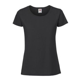  Fruit of the Loom FN56 kereknyakú Női póló, LADIES 195 ICONIC T, Black - M