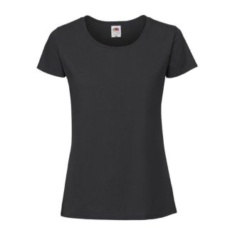   Fruit of the Loom FN56 kereknyakú Női póló, LADIES 195 ICONIC T, Black - M