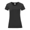 Fruit of the Loom FN63 rövid ujjú Női póló, LADIES ICONIC 150 T, Black