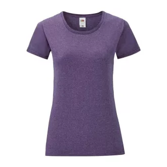   Fruit of the Loom FN63 rövid ujjú Női póló, LADIES ICONIC 150 T, Heather Purple