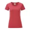 Fruit of the Loom FN63 rövid ujjú Női póló, LADIES ICONIC 150 T, Heather Red - XL