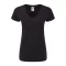 Rövid ujjú V-nyakú Női pamut póló, Fruit of the Loom FN71, Black-XL