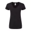 Rövid ujjú V-nyakú Női pamut póló, Fruit of the Loom FN71, Black-2XL
