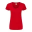 Rövid ujjú V-nyakú Női pamut póló, Fruit of the Loom FN71, Red-M