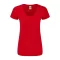 Rövid ujjú V-nyakú Női pamut póló, Fruit of the Loom FN71, Red-2XL