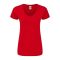 Rövid ujjú V-nyakú Női pamut póló, Fruit of the Loom FN71, Red-XS