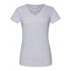 Rövid ujjú V-nyakú Női pamut póló, Fruit of the Loom FN71, Heather Grey-2XL