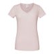 Rövid ujjú V-nyakú Női pamut póló, Fruit of the Loom FN71, Powder Rose-2XL