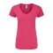 Rövid ujjú V-nyakú Női pamut póló, Fruit of the Loom FN71, Fuchsia-XL