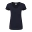 Rövid ujjú V-nyakú Női pamut póló, Fruit of the Loom FN71, Deep Navy-S