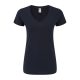 Rövid ujjú V-nyakú Női pamut póló, Fruit of the Loom FN71, Deep Navy-2XL