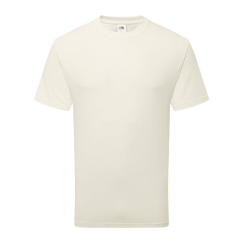 Organikus pamutfonalból készült férfi rövid ujjú póló, Fruit of the Loom FN79, Natural-S