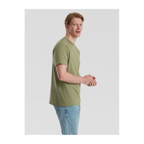 Organikus pamutfonalból készült férfi rövid ujjú póló, Fruit of the Loom FN79, Classic Olive-S
