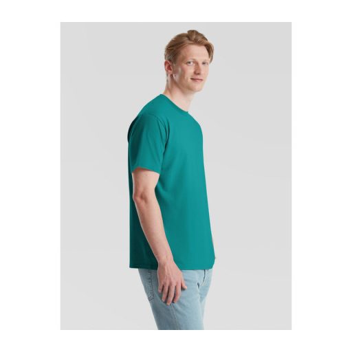 Organikus pamutfonalból készült férfi rövid ujjú póló, Fruit of the Loom FN79, Ocean Teal-L