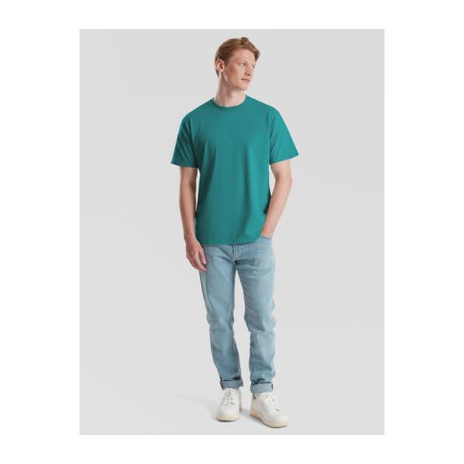 Organikus pamutfonalból készült férfi rövid ujjú póló, Fruit of the Loom FN79, Ocean Teal-L