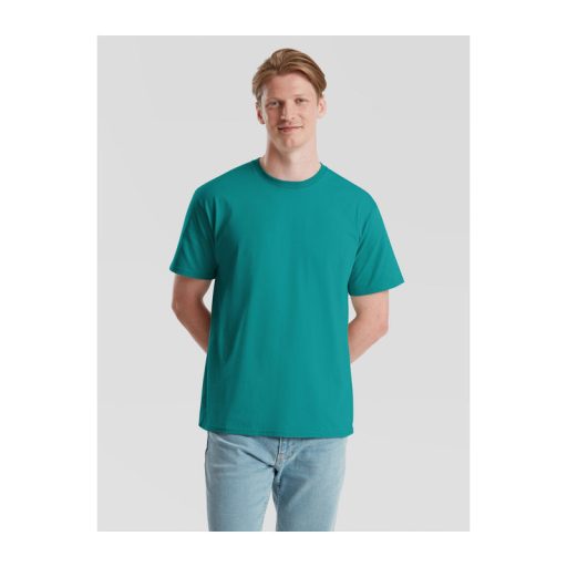 Organikus pamutfonalból készült férfi rövid ujjú póló, Fruit of the Loom FN79, Ocean Teal-3XL