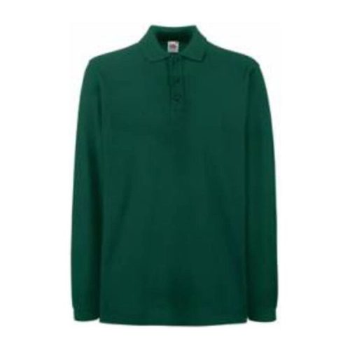 Fruit of the Loom FU24 hosszú ujjú galléros piké póló, PREMIUM LONG SLEEVE POLO, Forest Green - 3XL