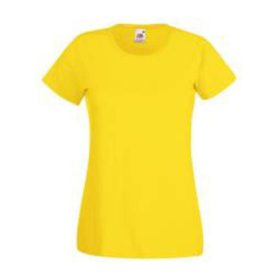   Fruit of the Loom FU78 Női környakas póló, LADY-FIT VALUEWEIGHT T, Yellow - XL
