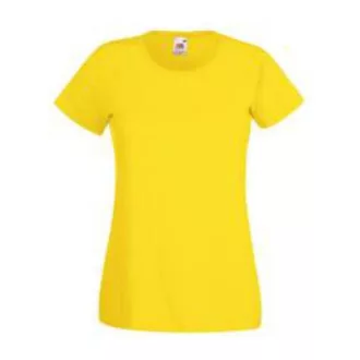   Fruit of the Loom FU78 Női környakas póló, LADY-FIT VALUEWEIGHT T, Yellow - XL