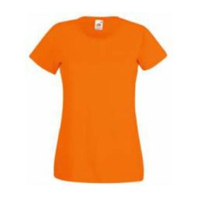   Fruit of the Loom FU78 Női környakas póló, LADY-FIT VALUEWEIGHT T, Orange - S