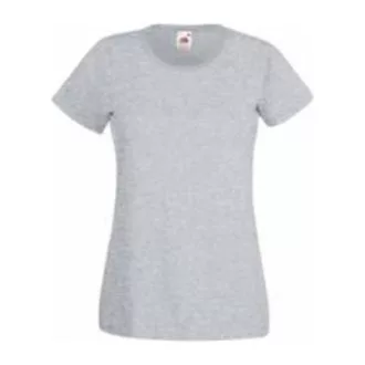   Fruit of the Loom FU78 Női környakas póló, LADY-FIT VALUEWEIGHT T, Heather Grey - M