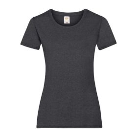   Fruit of the Loom FU78 Női környakas póló, LADY-FIT VALUEWEIGHT T, Dark Heather Grey - L