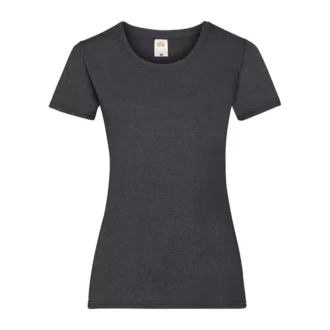   Fruit of the Loom FU78 Női környakas póló, LADY-FIT VALUEWEIGHT T, Dark Heather Grey - L